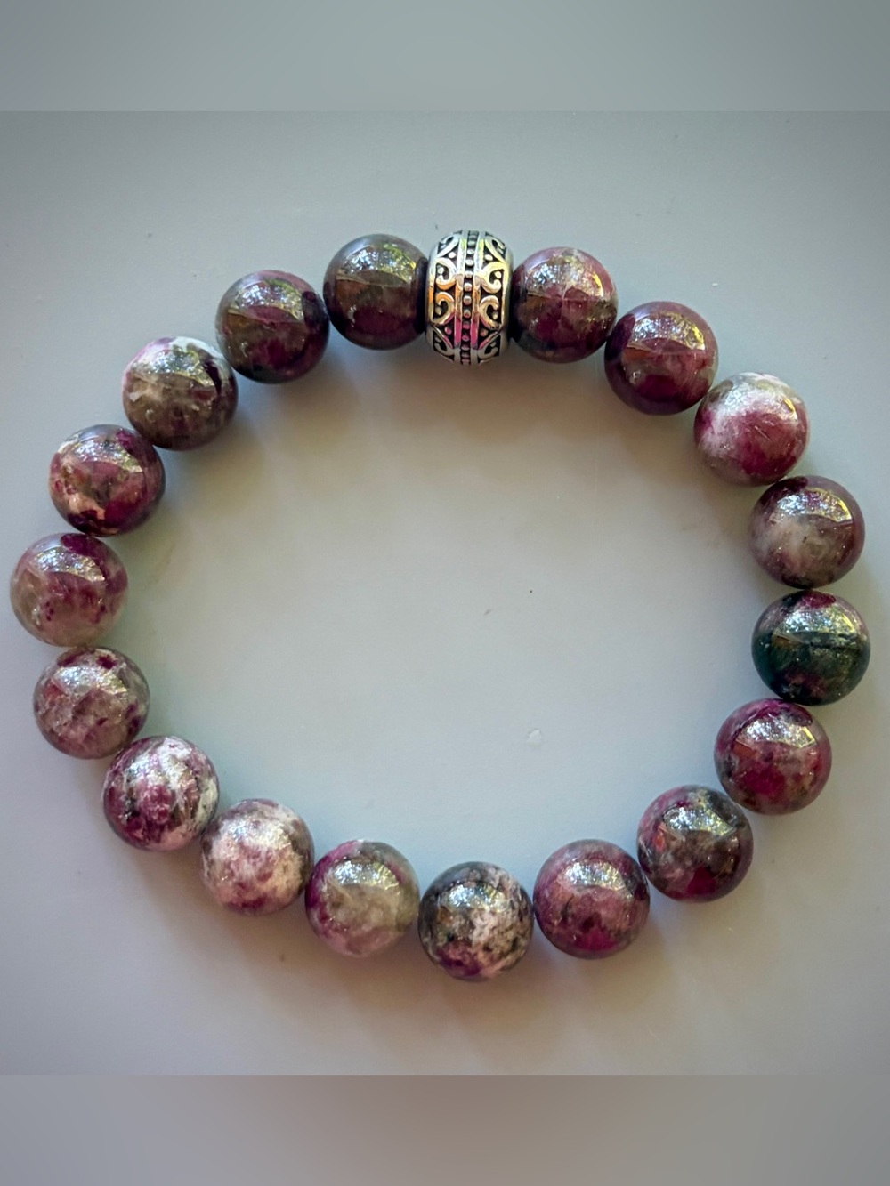 Natural Eudialyte Handcrafted Bead Bracelet